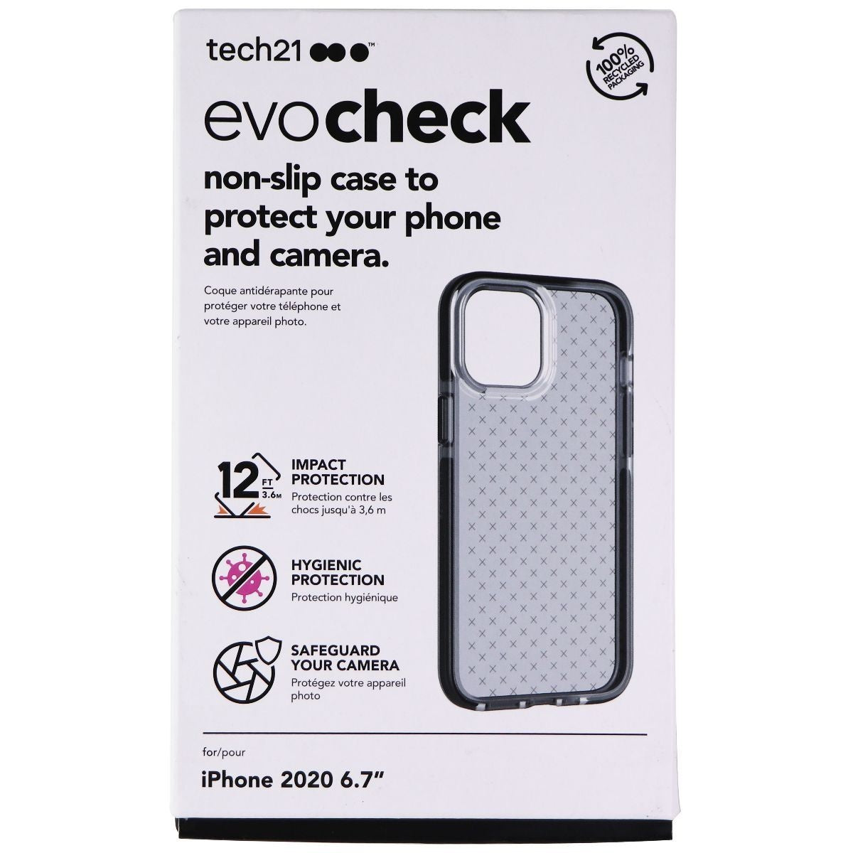 Tech21 Evo Check Series Flexible Gel Case for Apple iPhone 12 Pro Max - Black Cell Phone - Cases, Covers & Skins Tech21 - Simple Cell Bulk Wholesale Pricing - USA Seller