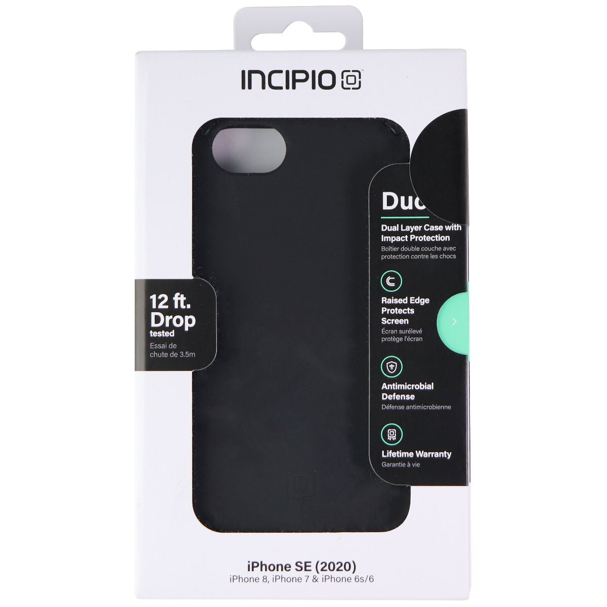 Incipio Duo Series Dual Layer Case for Apple iPhone SE (2020) & 8/7/6s - Black Cell Phone - Cases, Covers & Skins Incipio - Simple Cell Bulk Wholesale Pricing - USA Seller