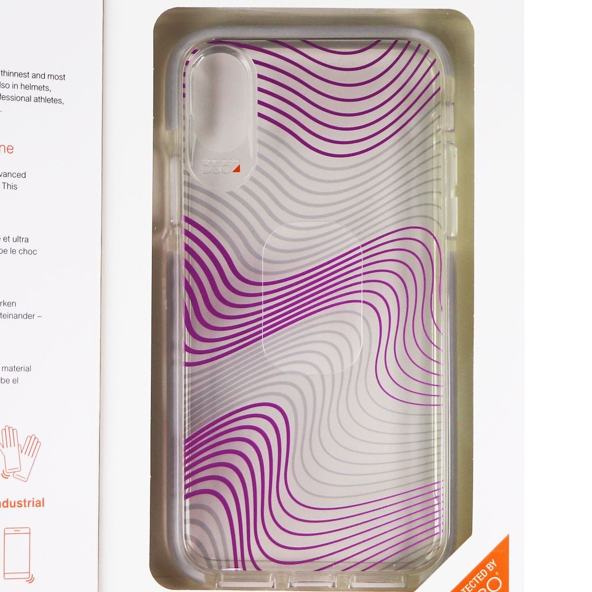 ZAGG Victoria Hybrid Case for Apple iPhone Xs/X - Clear / Purple Fabric Waves Cell Phone - Cases, Covers & Skins Zagg - Simple Cell Bulk Wholesale Pricing - USA Seller