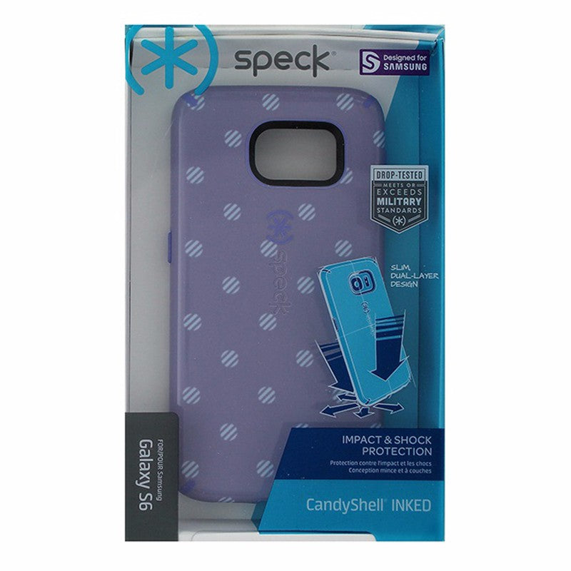 Speck CandyShell Inked Case for Samsung Galaxy S6 - Polka Purple Cell Phone - Cases, Covers & Skins Speck - Simple Cell Bulk Wholesale Pricing - USA Seller