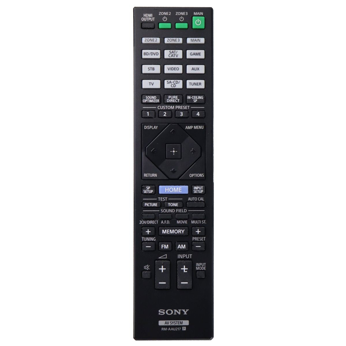 Sony Remote Control (RM-AAU217) for Select Sony AV System - Black TV, Video & Audio Accessories - Remote Controls Sony - Simple Cell Bulk Wholesale Pricing - USA Seller