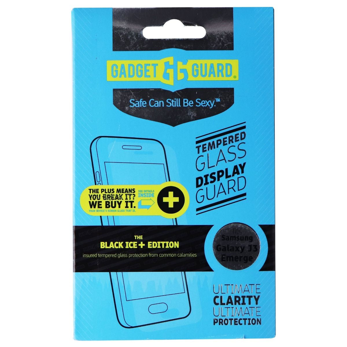 Gadget Guard Black Ice+ Edition Tempered Glass for Samsung Galaxy J3 Emerge Cell Phone - Screen Protectors Gadget Guard - Simple Cell Bulk Wholesale Pricing - USA Seller