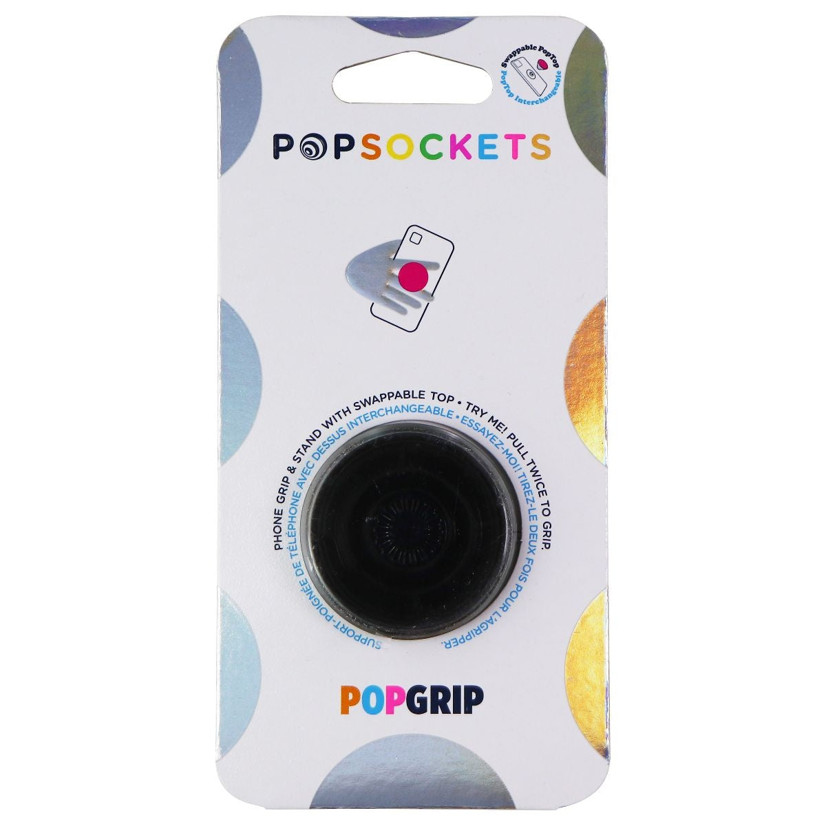PopSockets Swappable PopGrip Expanding Stand and Grip - Translucent Black Smoke Cell Phone - Mounts & Holders PopSockets - Simple Cell Bulk Wholesale Pricing - USA Seller