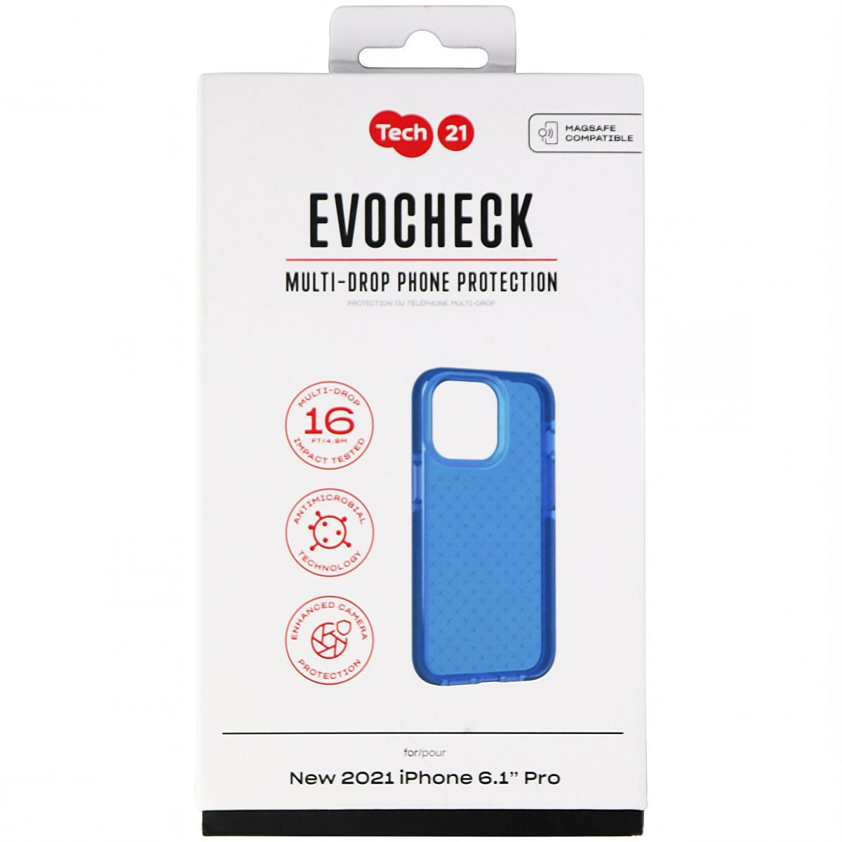 Tech21 Evo Check Flexible Gel Case for Apple iPhone 13 Pro - Blue