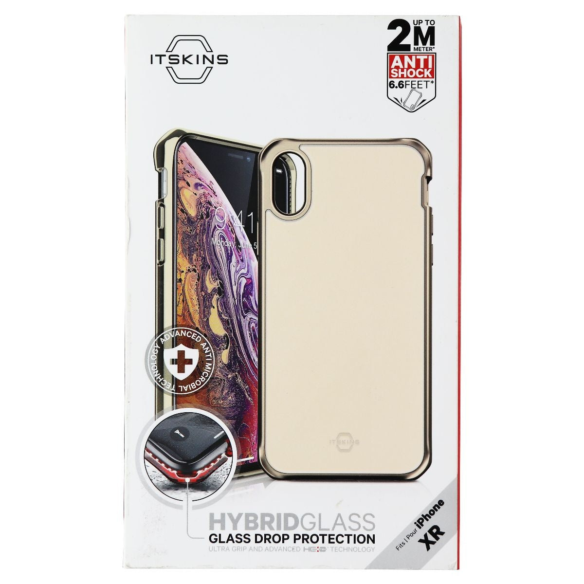 ITSKINS Hybrid Glass Protective Phone Case for Apple iPhone XR - Gold Cell Phone - Cases, Covers & Skins ITSKINS - Simple Cell Bulk Wholesale Pricing - USA Seller
