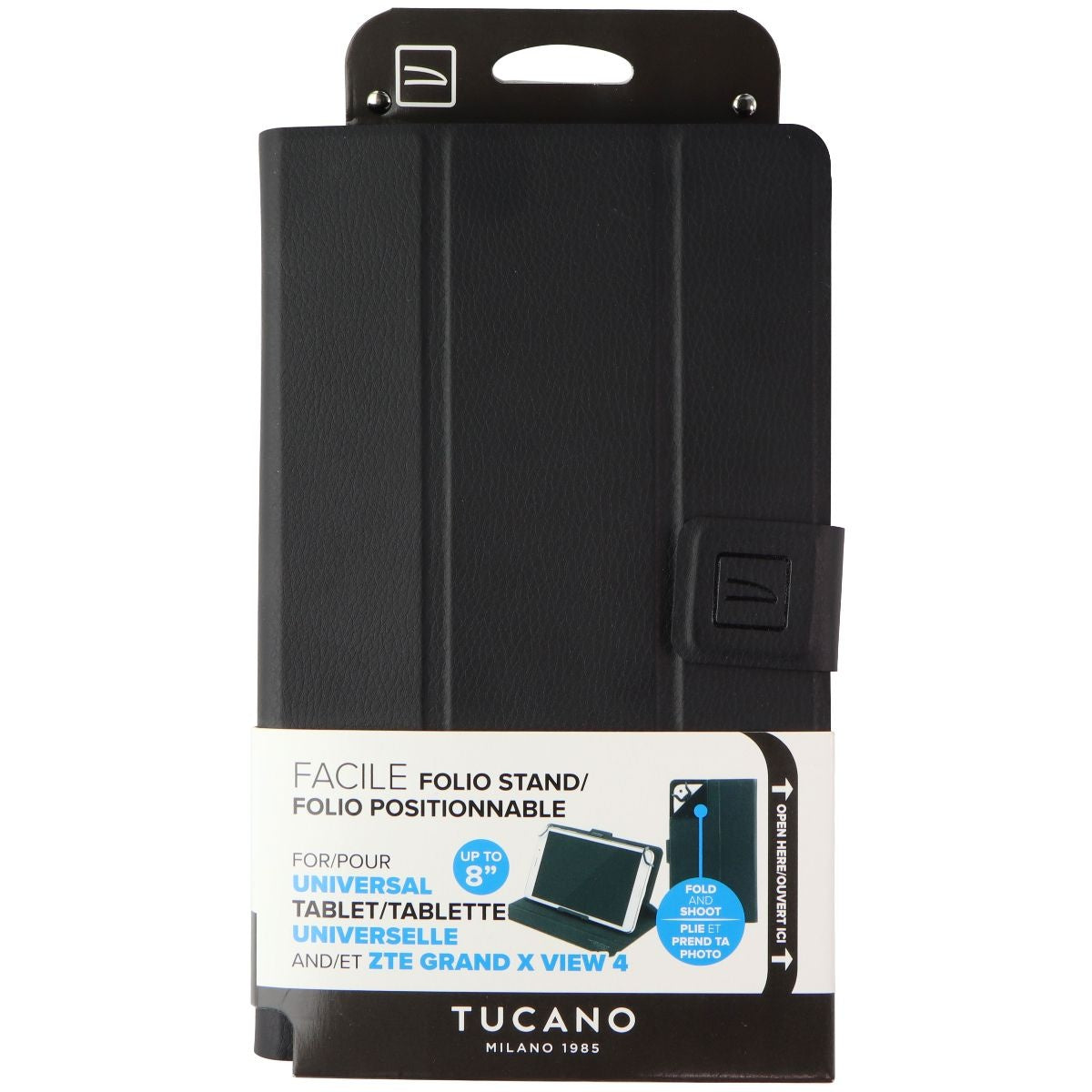 Tucano Universal Facile Folio Stand for Up to 8-inch Tablets - Black iPad/Tablet Accessories - Cases, Covers, Keyboard Folios Tucano - Simple Cell Bulk Wholesale Pricing - USA Seller