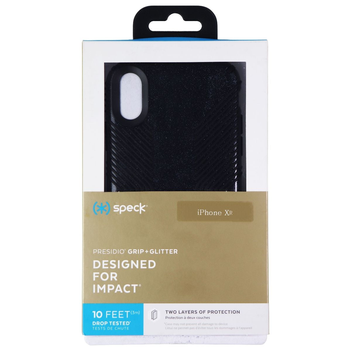 Speck Presidio Grip Case Apple iPhone XR Case - Obsidian Black / Silver Glitter Cell Phone - Cases, Covers & Skins Speck - Simple Cell Bulk Wholesale Pricing - USA Seller