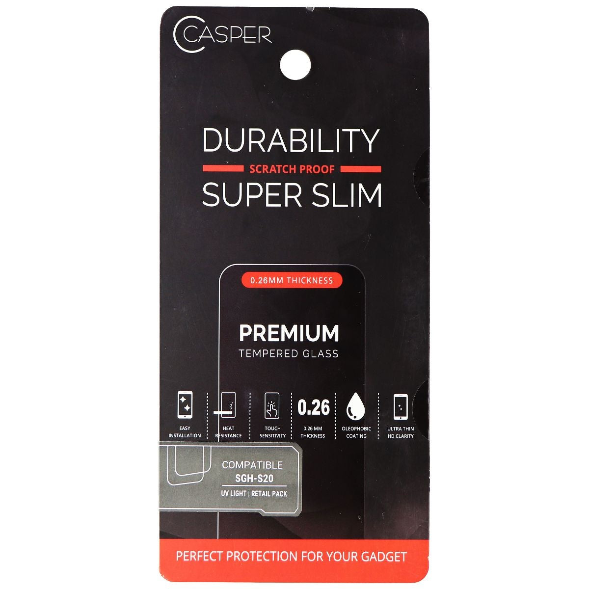 Casper Premium Tempered Glass Screen Protector for Samsung Galaxy S20 - Clear Cell Phone - Screen Protectors Casper - Simple Cell Bulk Wholesale Pricing - USA Seller