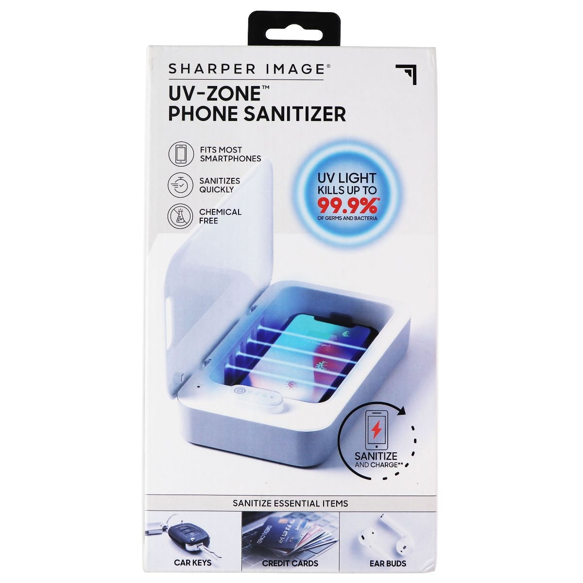 Sharper Image - UV-Zone Phone Sanitizer for Smartphones
