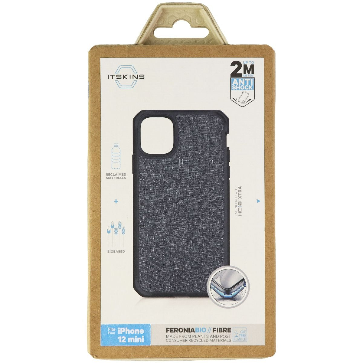 ITSKINS Feroniabio Fibre Protective Case for Apple iPhone 12 Mini - Black Cell Phone - Cases, Covers & Skins ITSKINS - Simple Cell Bulk Wholesale Pricing - USA Seller