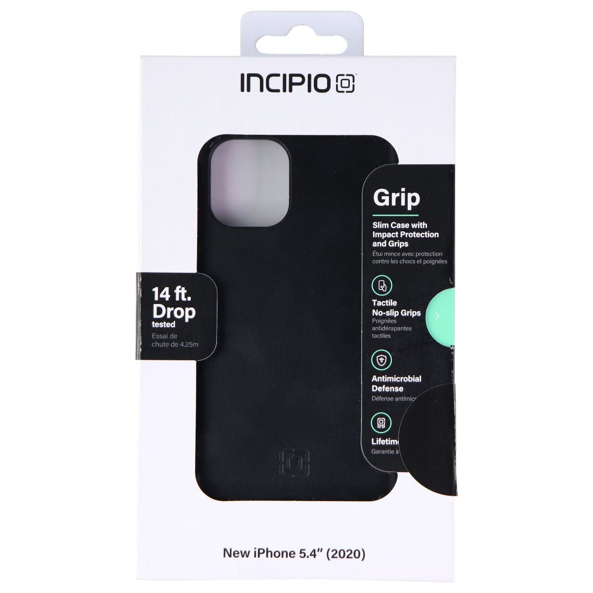 Incipio Grip Protective Case for Apple iPhone 12 Mini - Black Cell Phone - Cases, Covers & Skins Incipio - Simple Cell Bulk Wholesale Pricing - USA Seller