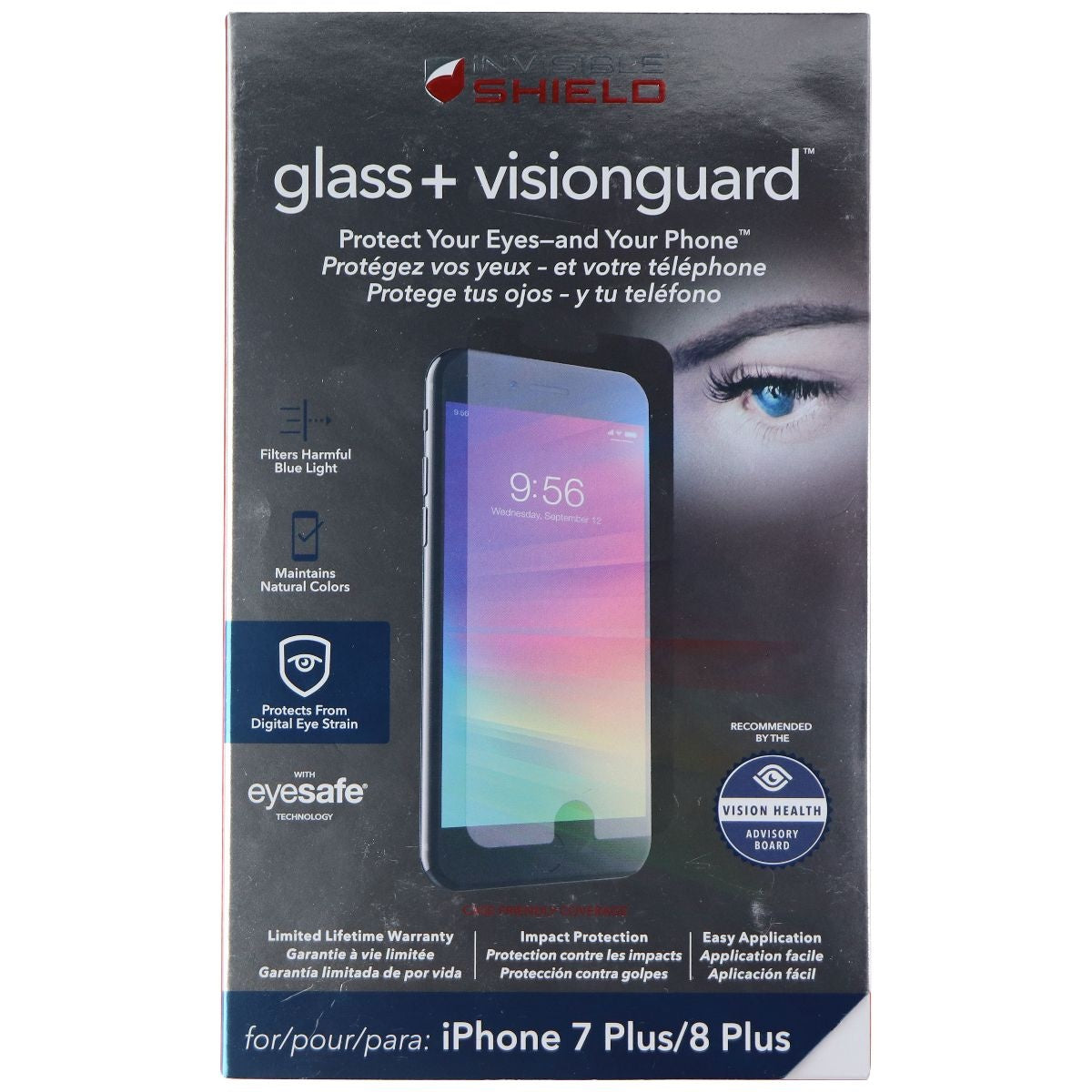 ZAGG InvisibleShield (Glass+ VisionGuard) for Apple iPhone 8 Plus/7 Plus - Clear Cell Phone - Screen Protectors Zagg - Simple Cell Bulk Wholesale Pricing - USA Seller