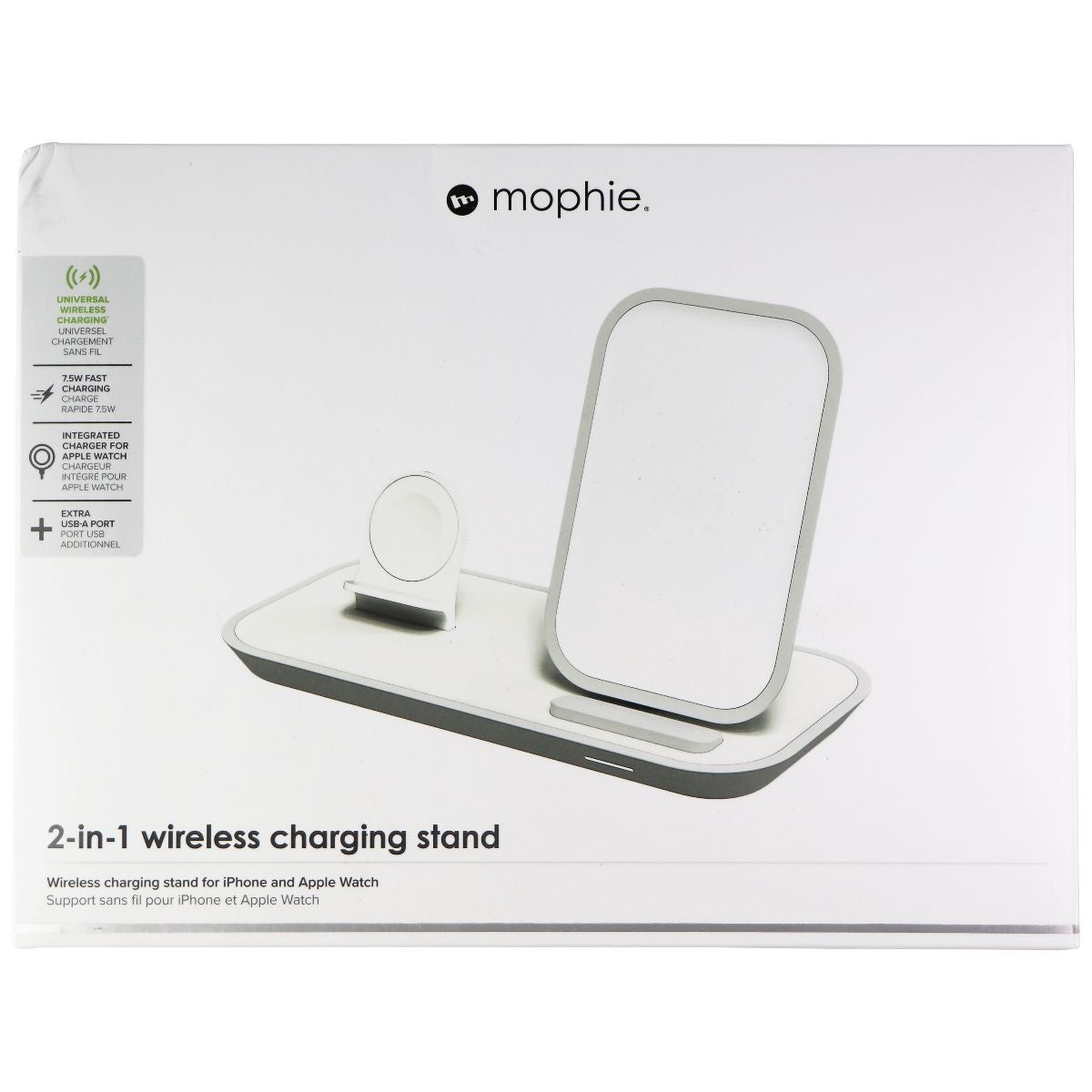 Mophie 2-in-1 Wireless Charging Stand for iPhone & Apple Watch (All Series) Cell Phone - Chargers & Cradles Mophie - Simple Cell Bulk Wholesale Pricing - USA Seller