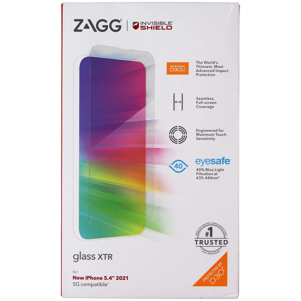 ZAGG InvisibleShield Glass XTR Screen Protector for iPhone 13 Mini - Clear Cell Phone - Cases, Covers & Skins Zagg - Simple Cell Bulk Wholesale Pricing - USA Seller