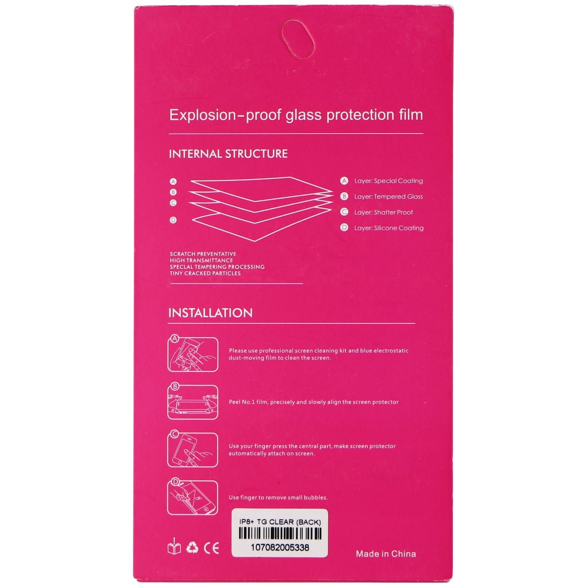 Tempered (Back Glass) Protector (PRO+) for Apple iPhone 8 Plus (Back Glass Only)