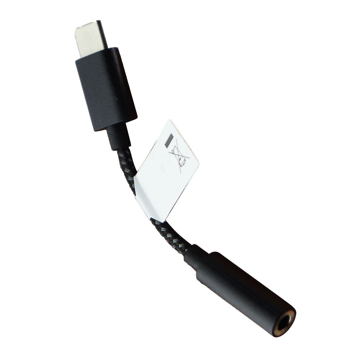 Motorola Braided USB-C to 3.5mm Female Adapter - Black/Gray Cell Phone - Cables & Adapters Motorola - Simple Cell Bulk Wholesale Pricing - USA Seller