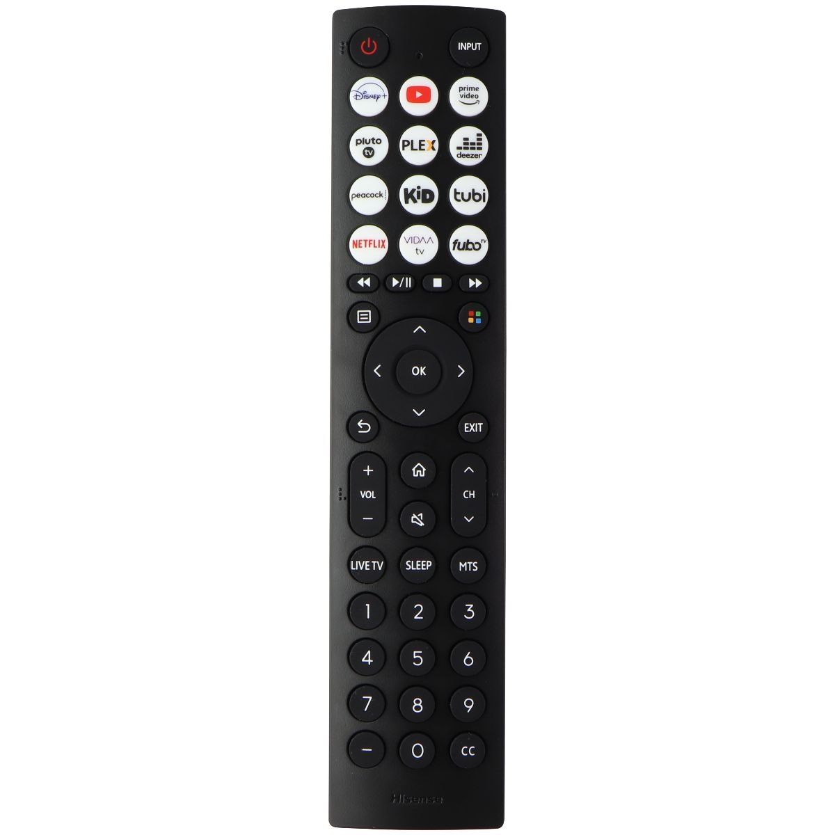 Hisense OEM Remote Control (EN2D36H) with Disney+/Peacock/Netflix Keys - Black TV, Video & Audio Accessories - Remote Controls Hisense - Simple Cell Bulk Wholesale Pricing - USA Seller