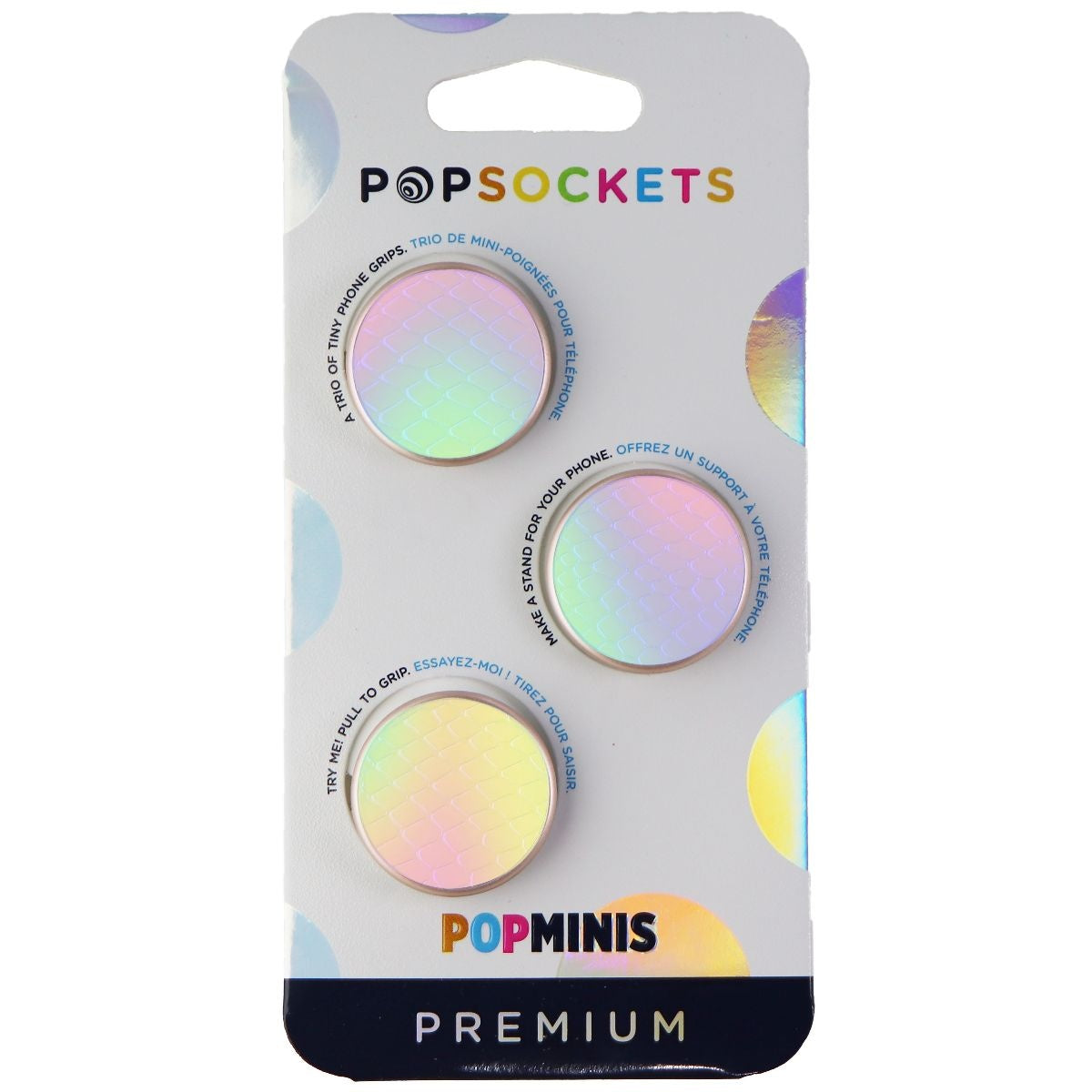 PopSockets PopMinis: Mini Grips for Phones & Tablets (3 Pack) - Iridescent Snake Cell Phone - Mounts & Holders PopSockets - Simple Cell Bulk Wholesale Pricing - USA Seller