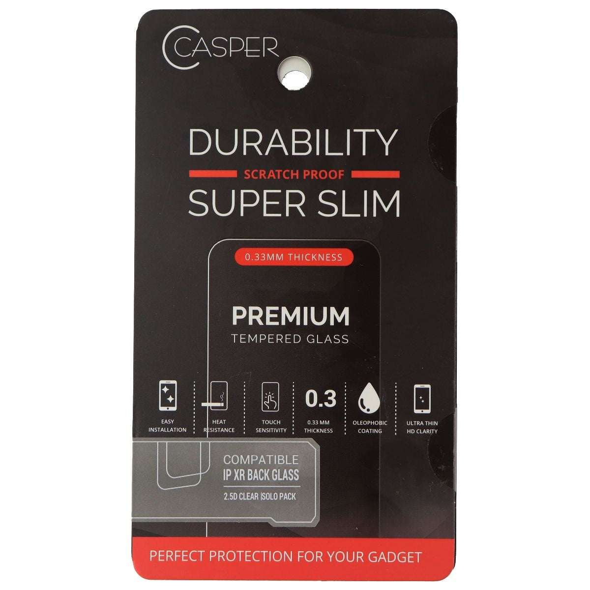 Repair Part - Casper Premium 9H Tempered Back Glass for iPhone XR (Rear Glass) Cell Phone - Screen Protectors Casper - Simple Cell Bulk Wholesale Pricing - USA Seller