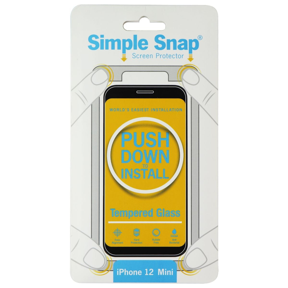 Simple Snap Tempered Glass Screen Protector Compatible with iPhone 12 Mini Cell Phone - Screen Protectors Simple Snap - Simple Cell Bulk Wholesale Pricing - USA Seller