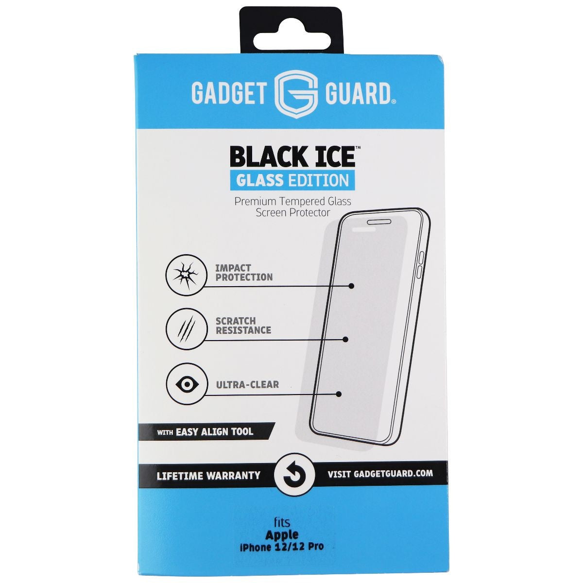 Gadget Guard Black Ice Tempered Glass for Apple iPhone 12 & 12 Pro - Clear Cell Phone - Screen Protectors Gadget Guard - Simple Cell Bulk Wholesale Pricing - USA Seller