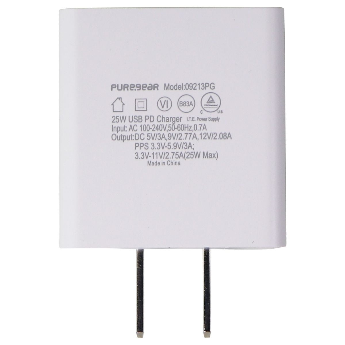PureGear 25-Watt LightSpeed Wall Charger with Single USB-C Port - White Cell Phone - Chargers & Cradles PureGear - Simple Cell Bulk Wholesale Pricing - USA Seller