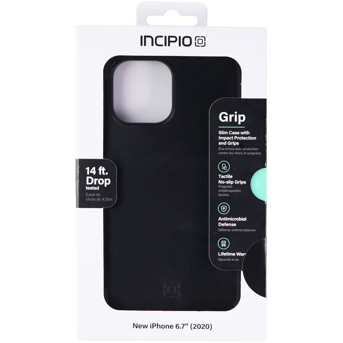 Incipio Grip Protective Case for Apple iPhone 12 Pro Max - Black Cell Phone - Cases, Covers & Skins Incipio - Simple Cell Bulk Wholesale Pricing - USA Seller