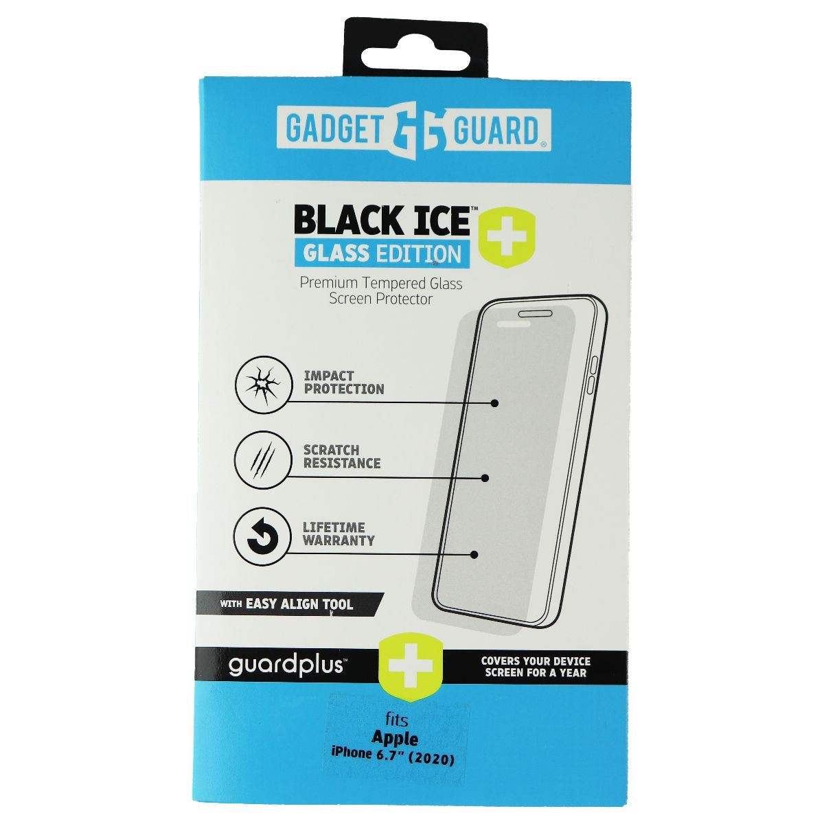 Gadget Guard Black Ice+ (Plus) Glass Edition for Apple iPhone 12 Pro Max - Clear Cell Phone - Screen Protectors Gadget Guard - Simple Cell Bulk Wholesale Pricing - USA Seller