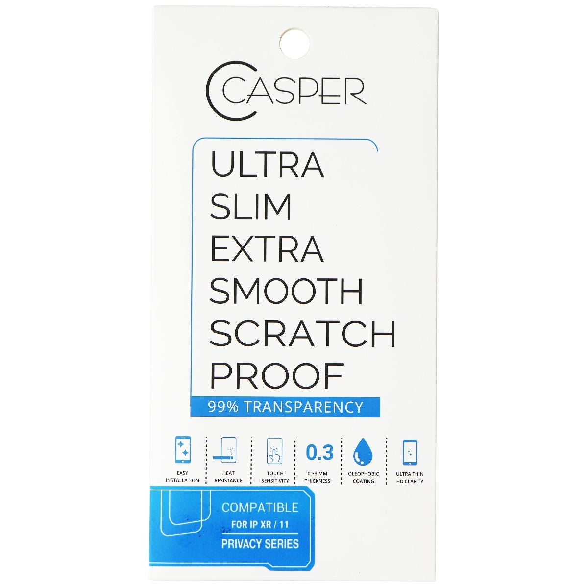 Casper Ultra Slim PRIVACY Series Tempered Glass for iPhone XR and iPhone 11 Cell Phone - Screen Protectors Casper - Simple Cell Bulk Wholesale Pricing - USA Seller