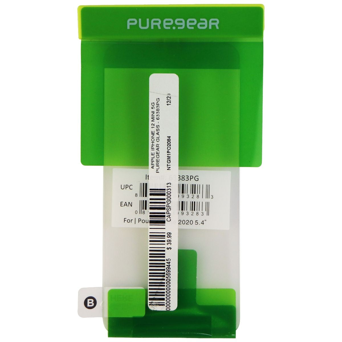 PureGear Tempered Glass Screen Protector for iPhone 12 mini - Clear (BULK) Cell Phone - Screen Protectors PureGear - Simple Cell Bulk Wholesale Pricing - USA Seller