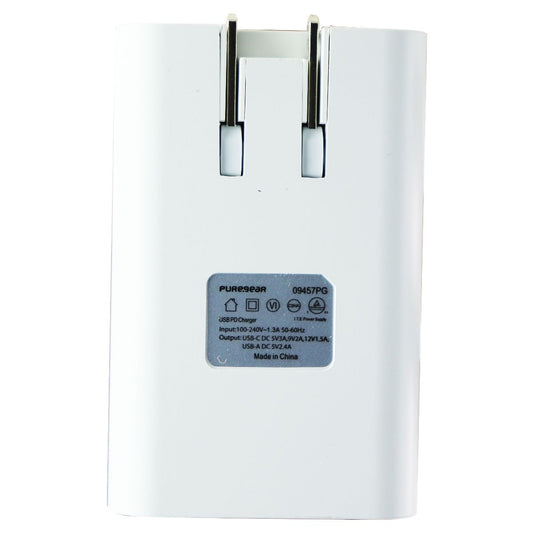 PureGear LightSpeed 30W Dual USB-A/USB-C Port Wall Charger - White Cell Phone - Chargers & Cradles PureGear - Simple Cell Bulk Wholesale Pricing - USA Seller