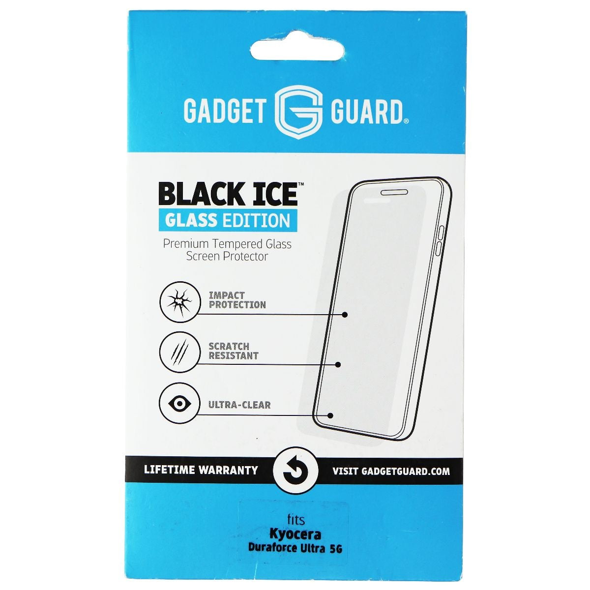 Gadget Guard Black Ice Glass Edition Screen for Kyocera Duraforce Ultra 5G Cell Phone - Screen Protectors Gadget Guard - Simple Cell Bulk Wholesale Pricing - USA Seller