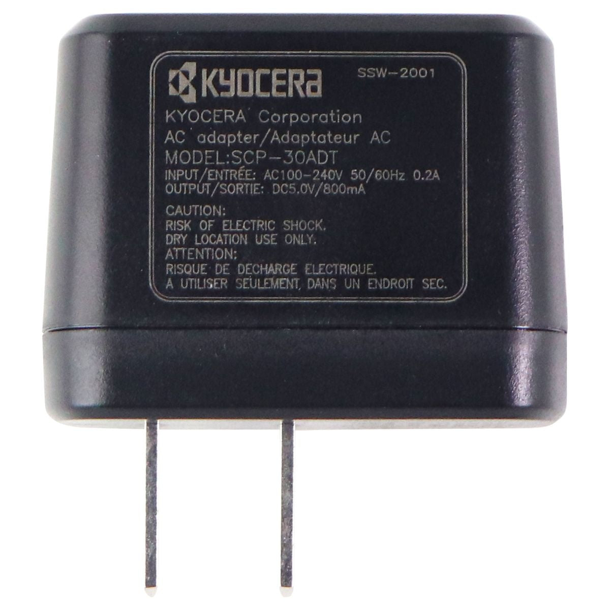 Kyocera (SCP-30ADT) 5V 0.8A Travel Adapter for USB Devices - Black Cell Phone - Cables & Adapters Kyocera - Simple Cell Bulk Wholesale Pricing - USA Seller