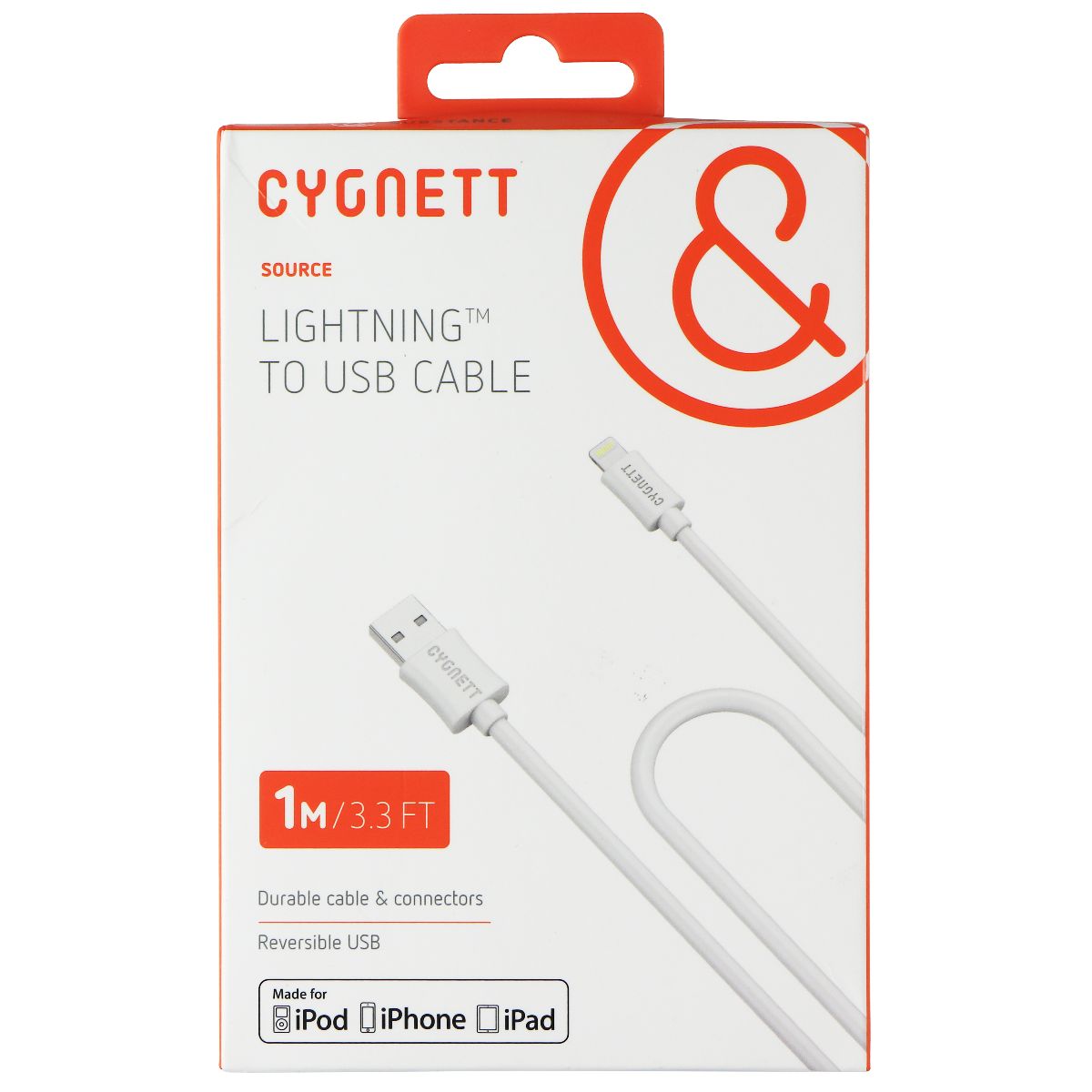 Cygnett Lightning to USB Cable (1 M/3.3 FT) for Apple Products - White Cell Phone - Cables & Adapters Cygnett - Simple Cell Bulk Wholesale Pricing - USA Seller