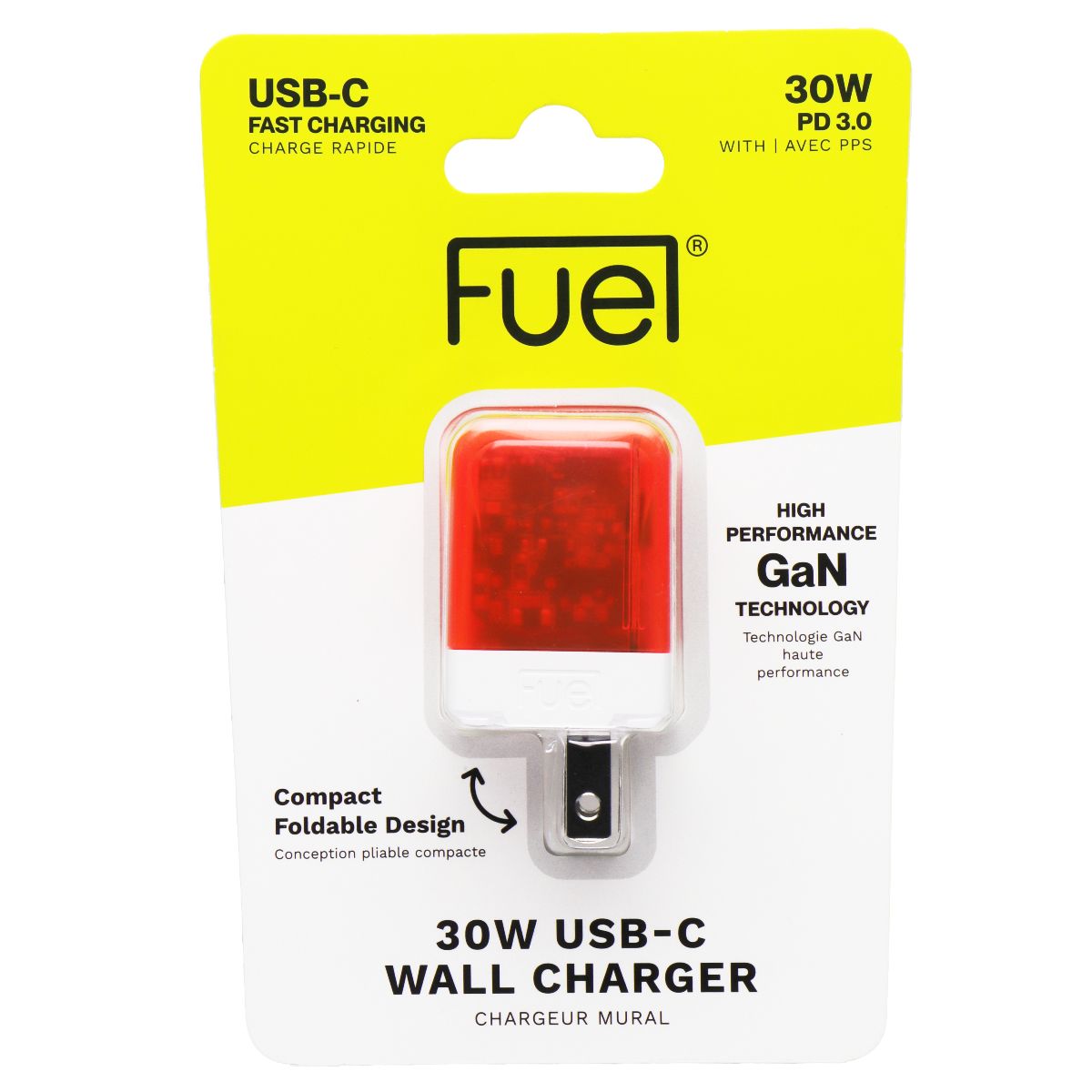 FUEL (30W) USB-C Fast Charging Translucent Wall Charger - Vibrant Orange Cell Phone - Cables & Adapters FUEL - Simple Cell Bulk Wholesale Pricing - USA Seller