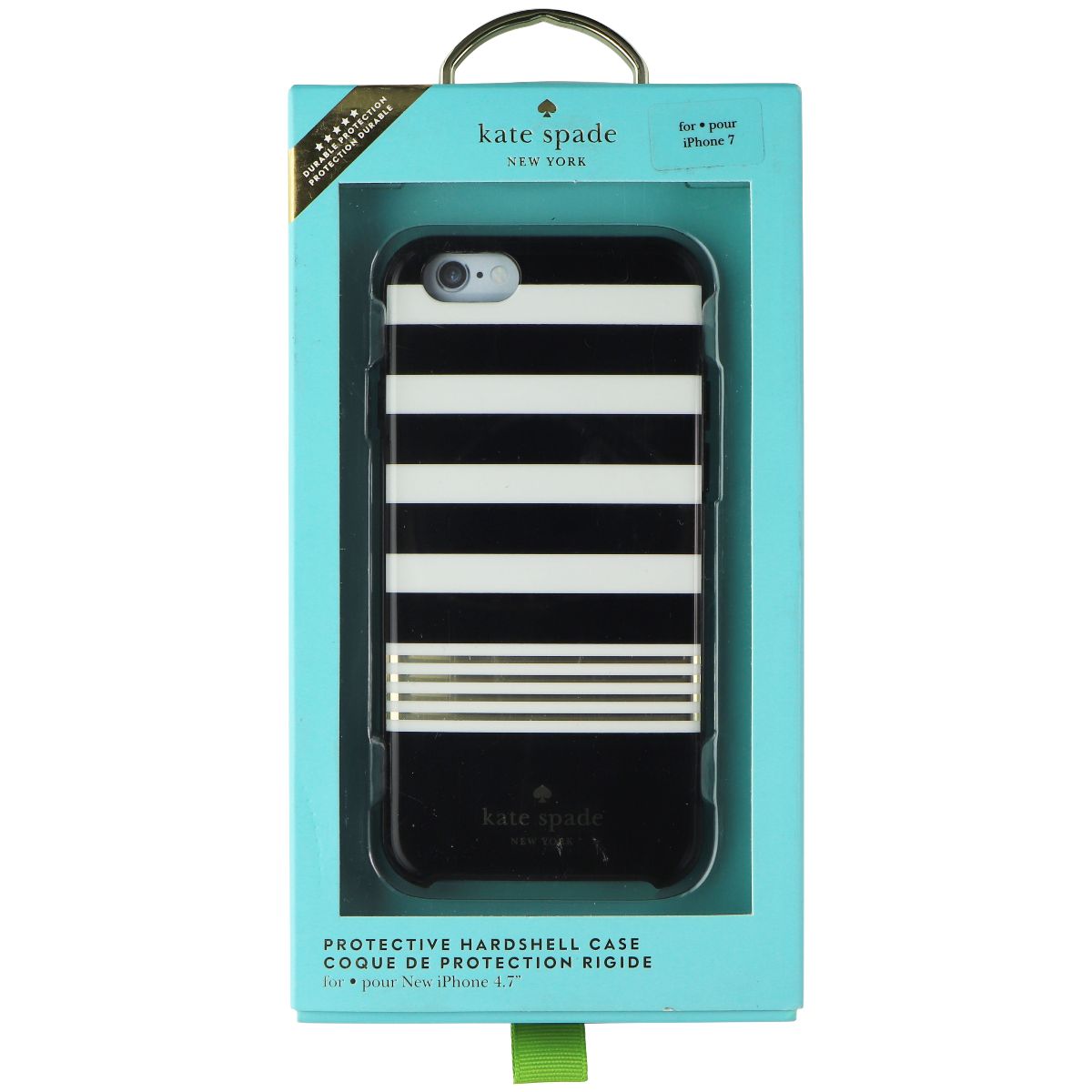 Kate Spade Protective Hardshell Case for Apple iPhone 7 - Black/White Stripe Cell Phone - Cases, Covers & Skins Kate Spade New York - Simple Cell Bulk Wholesale Pricing - USA Seller
