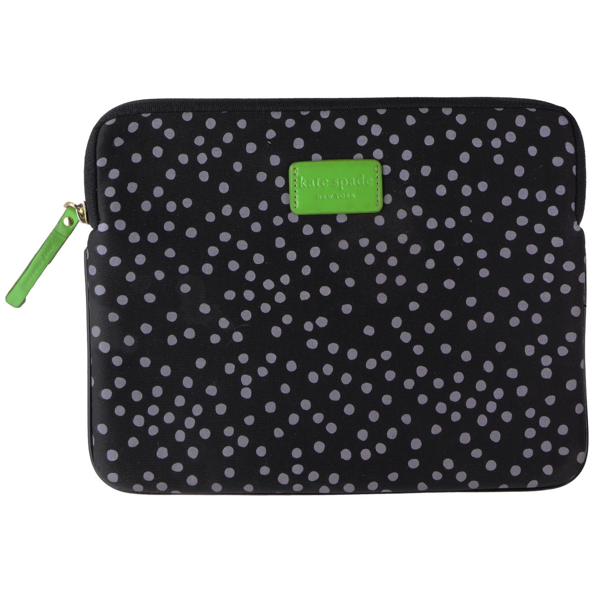 Kate Spade New York iPad Sleeve Zipper Pouch Case - Black/Polka Dots/Lime Green iPad/Tablet Accessories - Cases, Covers, Keyboard Folios Kate Spade New York - Simple Cell Bulk Wholesale Pricing - USA Seller