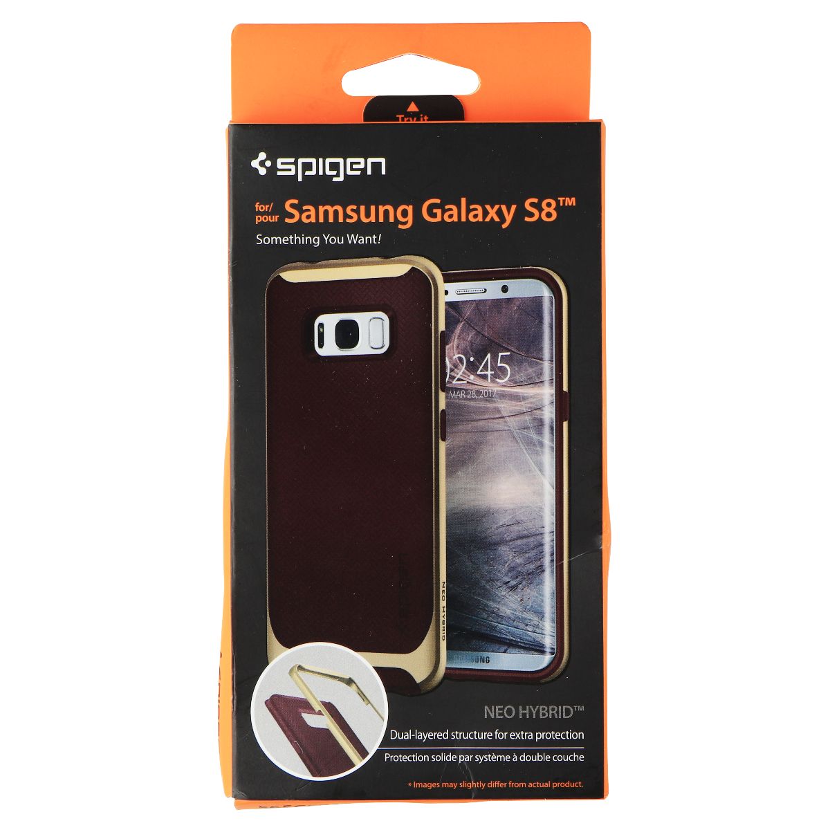 Spigen Neo Hybrid Case for Samsung Galaxy S8 - Burgundy Red/Gold Cell Phone - Cases, Covers & Skins Spigen - Simple Cell Bulk Wholesale Pricing - USA Seller