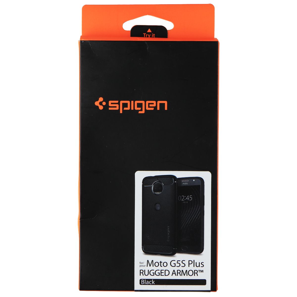 Spigen Rugged Armor Flexible Case for Motorola Moto G5S Plus (2017) - Black Cell Phone - Cases, Covers & Skins Spigen - Simple Cell Bulk Wholesale Pricing - USA Seller
