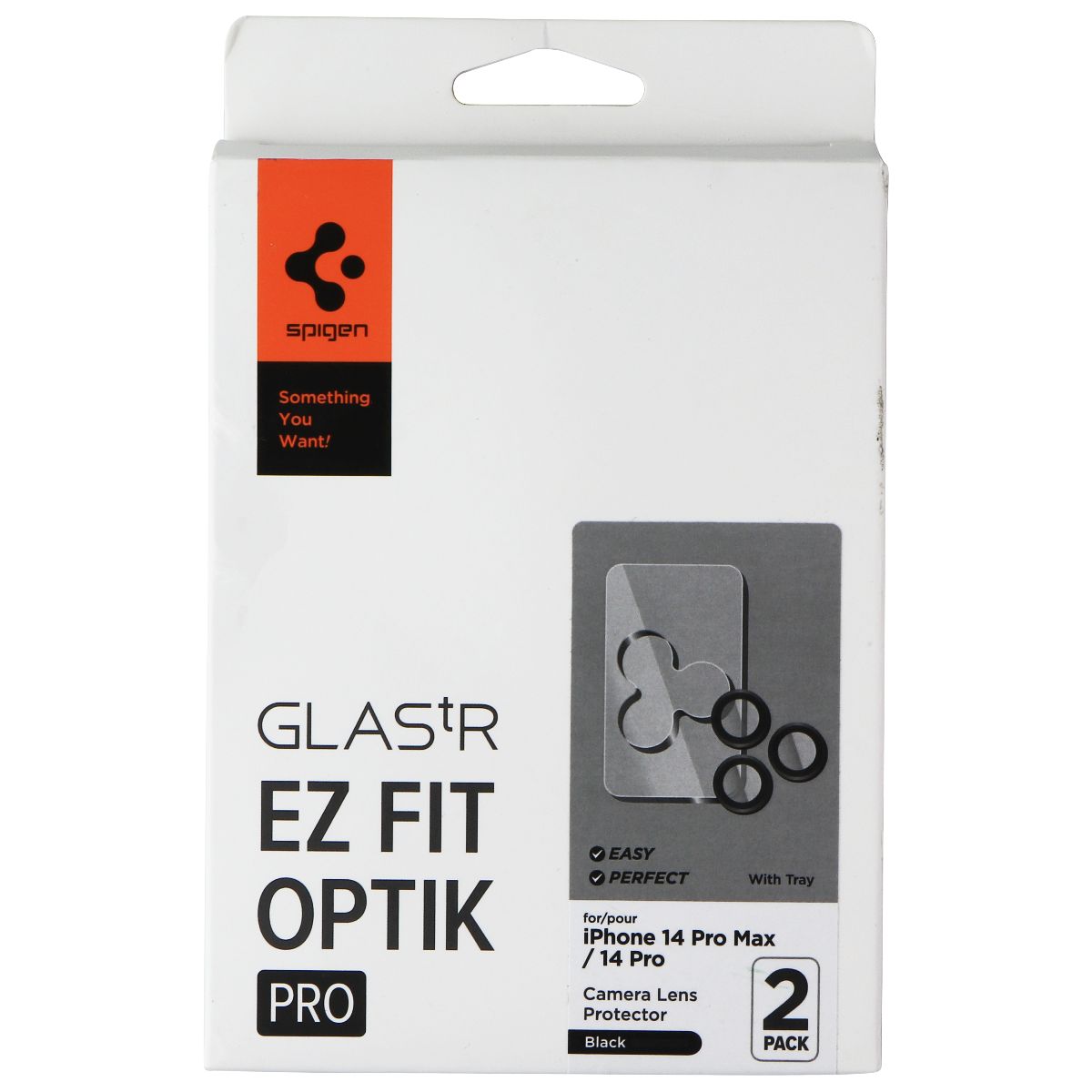 Spigen GLAStR EZ Fit Optik Pro Lens Protector for iPhone 14 Pro Max/14 Pro - Blk Cell Phone - Screen Protectors Spigen - Simple Cell Bulk Wholesale Pricing - USA Seller