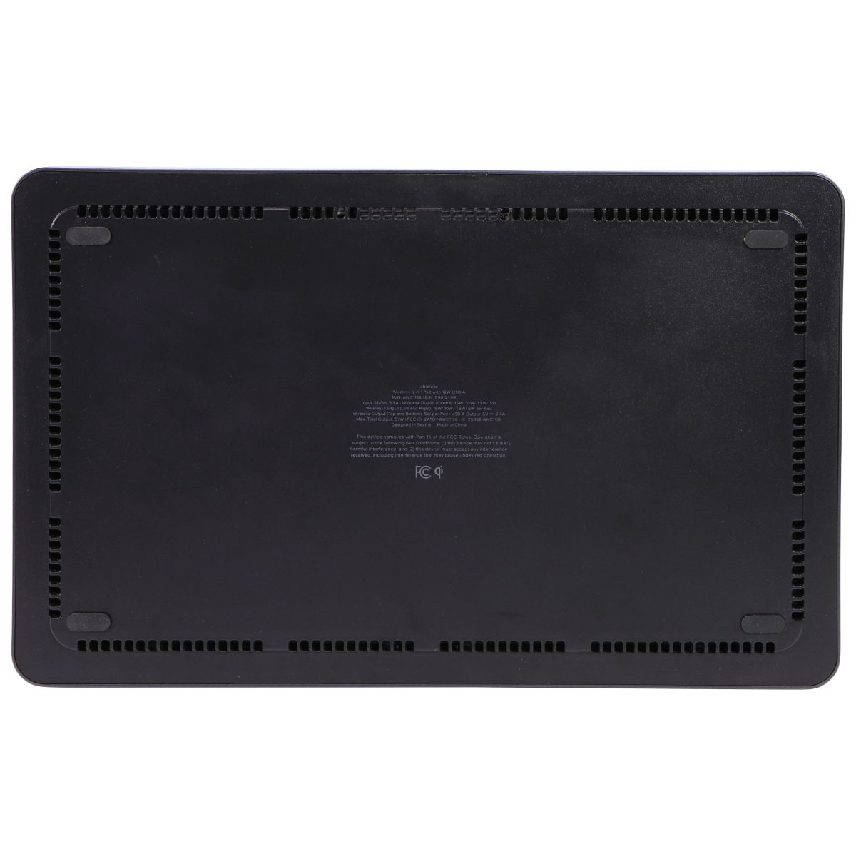 UBIO LABS AWC1136 Wireless 5-in-1 Pad with 12W USB-A Port - Black Cell Phone - Chargers & Cradles Ubio Labs - Simple Cell Bulk Wholesale Pricing - USA Seller