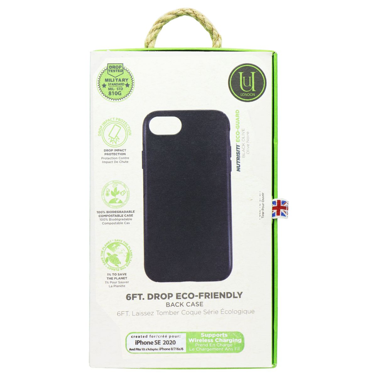 Uunique London Eco-Friendly Back Case Case for Apple iPhone SE (2nd Gen) - Black Cell Phone - Cases, Covers & Skins Uunique London - Simple Cell Bulk Wholesale Pricing - USA Seller