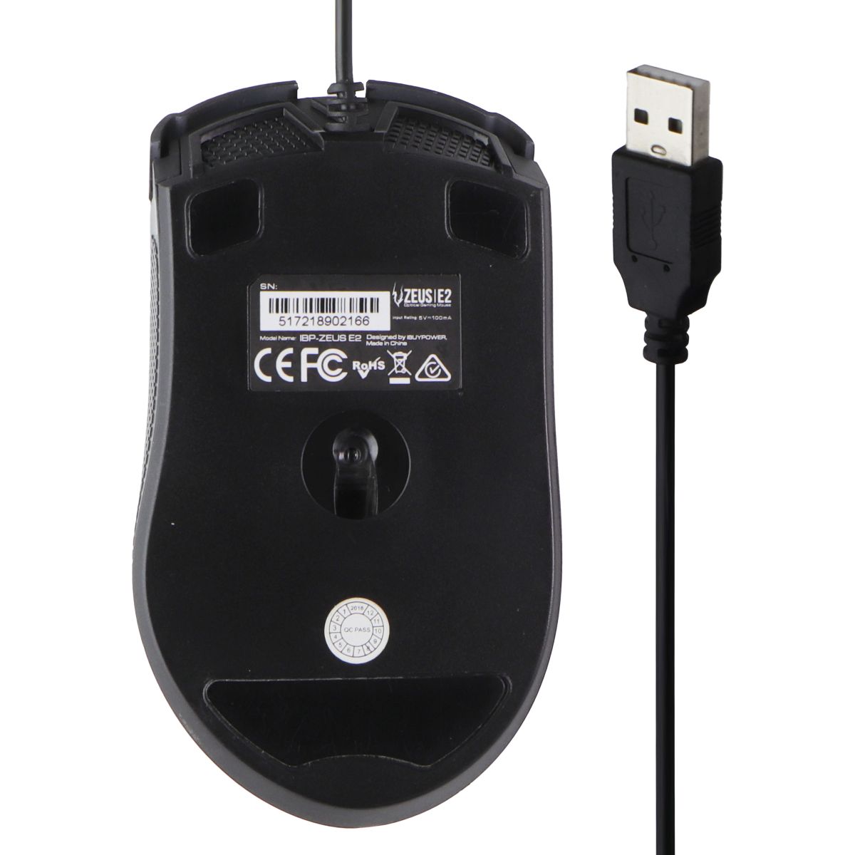 ZEUS E2 3200 DPI Optical Wired USB Mouse - Black Keyboards/Mice - Mice, Trackballs & Touchpads ZEUS - Simple Cell Bulk Wholesale Pricing - USA Seller