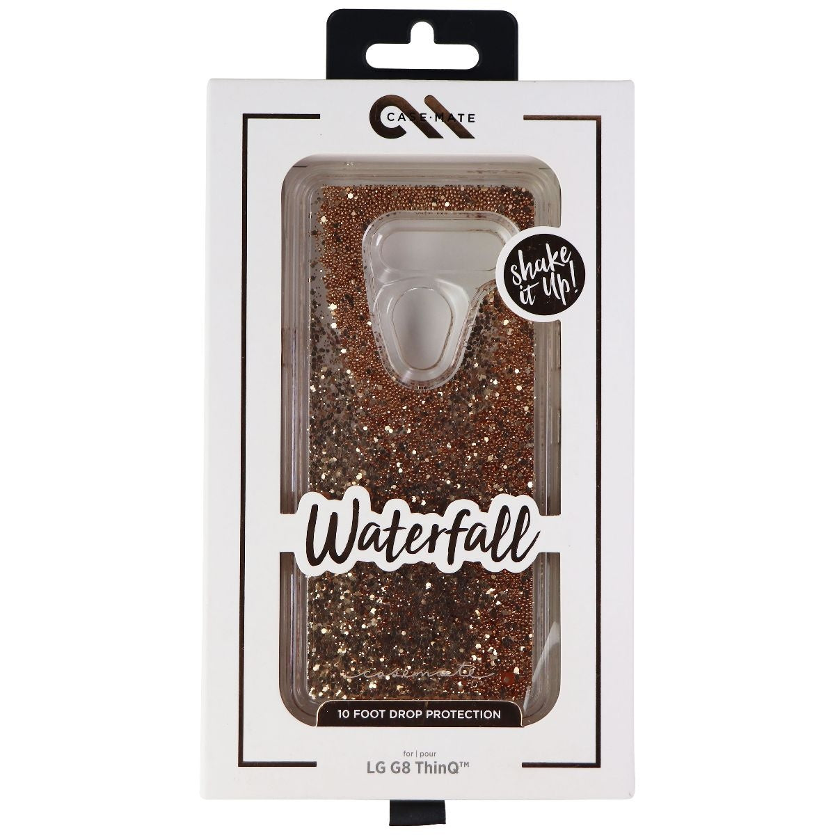 Case-Mate Waterfall Series Liquid Glitter Case for LG G8 ThinQ - Clear/Gold Cell Phone - Cases, Covers & Skins Case-Mate - Simple Cell Bulk Wholesale Pricing - USA Seller