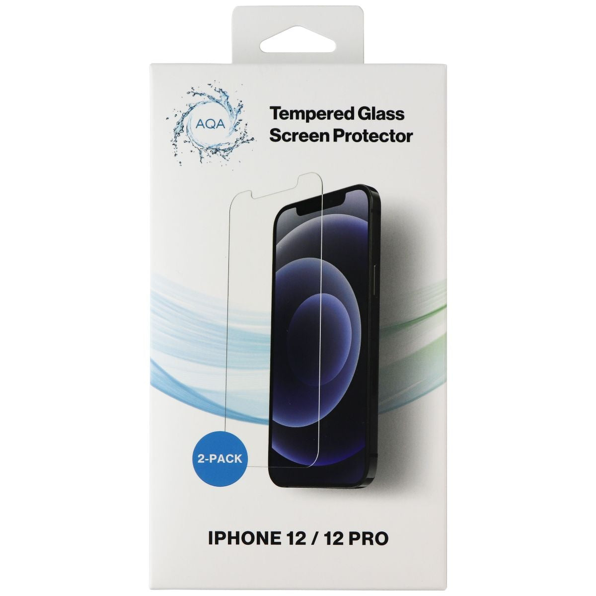 AQA Tempered Glass (2-Pack) Screen Protector for Apple iPhone 12 and 12 Pro Cell Phone - Screen Protectors AQA - Simple Cell Bulk Wholesale Pricing - USA Seller