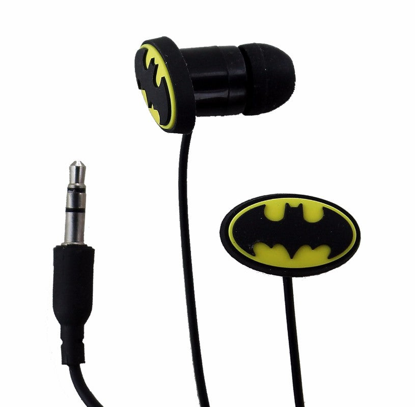 Bioworld DC Batman In-Ear Headphones - Black / Yellow Portable Audio - Headphones DC Entertainment - Simple Cell Bulk Wholesale Pricing - USA Seller