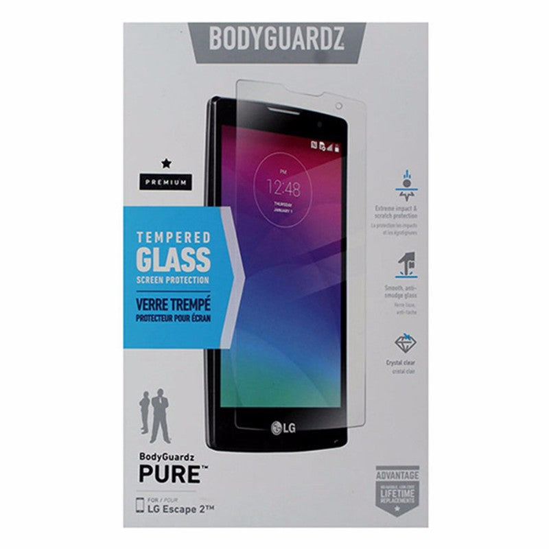 BodyGuardz Pure Tempered Glass Screen Protector for LG Escape 2 - Clear Cell Phone - Screen Protectors BODYGUARDZ - Simple Cell Bulk Wholesale Pricing - USA Seller