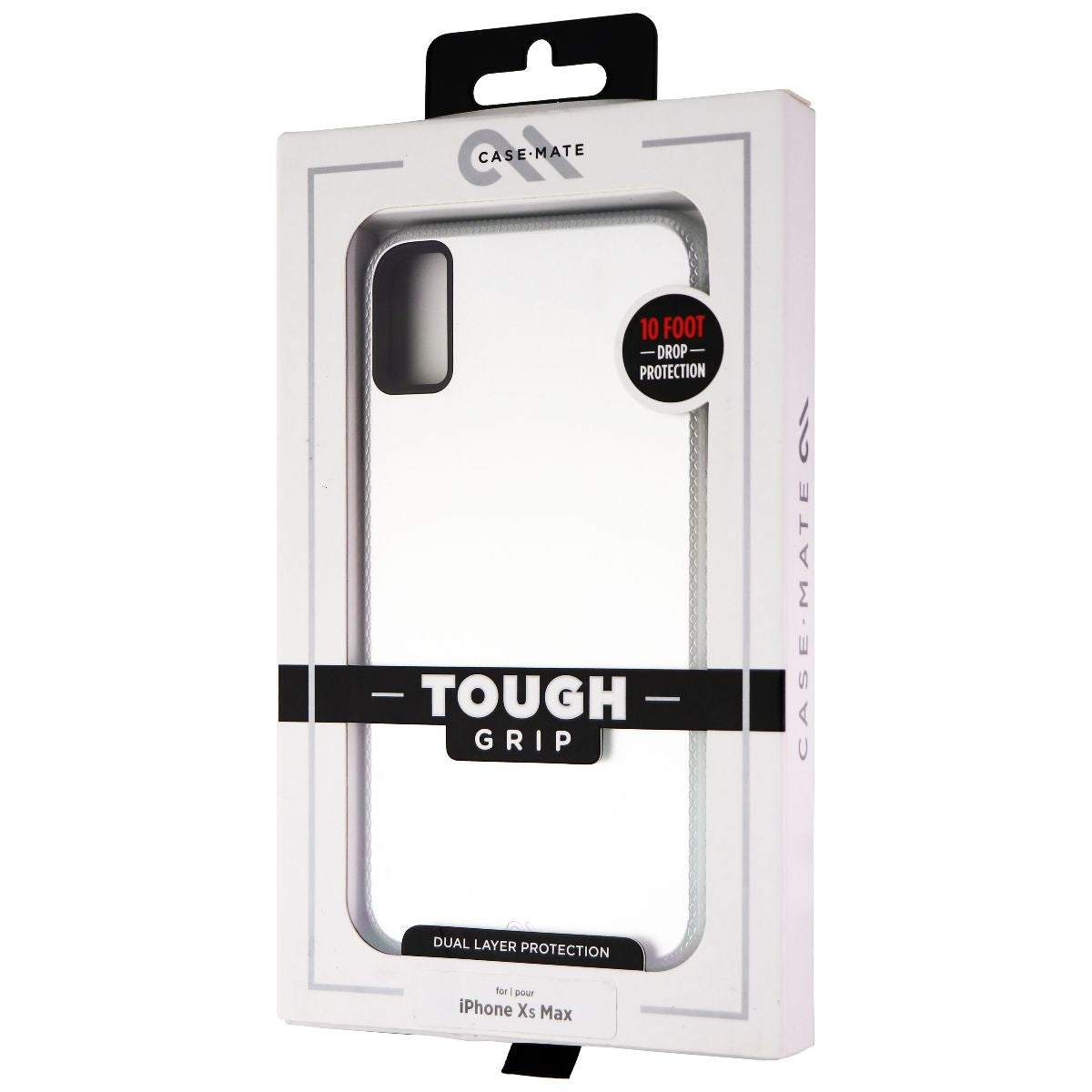 Case-Mate Tough Grip Case for Apple iPhone Xs Max - Silver/Black Cell Phone - Cases, Covers & Skins Case-Mate - Simple Cell Bulk Wholesale Pricing - USA Seller