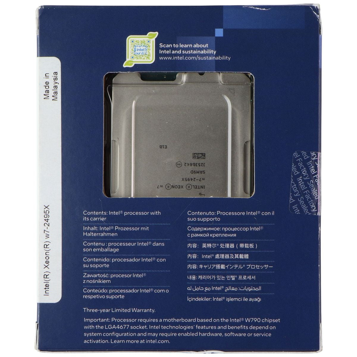 Intel Xeon w7-2495X Processor (45M Cache, 2.5 GHz) LGA4677 / BX807132495X (2023) Computer Parts - CPUs, Processors Intel - Simple Cell Bulk Wholesale Pricing - USA Seller
