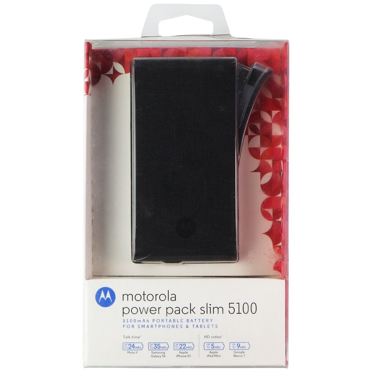 Motorola Power Pack Slim 5100mah Power Bank with Micro-USB Cable - Dark Gray Cell Phone - Chargers & Cradles Motorola - Simple Cell Bulk Wholesale Pricing - USA Seller